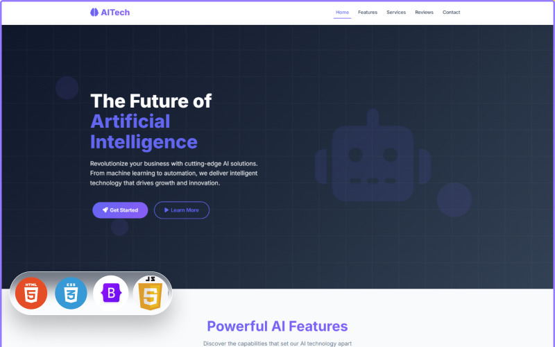 AITech - Штучний інтелект та технології | Сучасний шаблон лендінгу Html