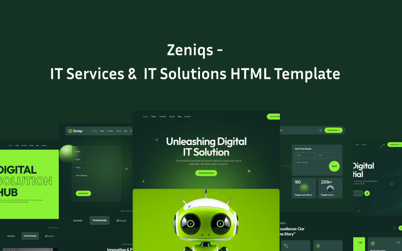 BT Hizmetleri, BT Şirketi ve BT Çözümleri HTML Şablonu - Zeniqs