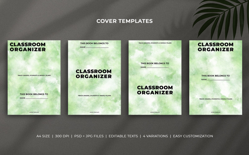 Classroom Organizer Cover Templates - Editable A4 Layout for KDP ...