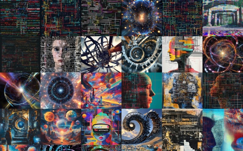 Collection de mosaïques de conscience numérique