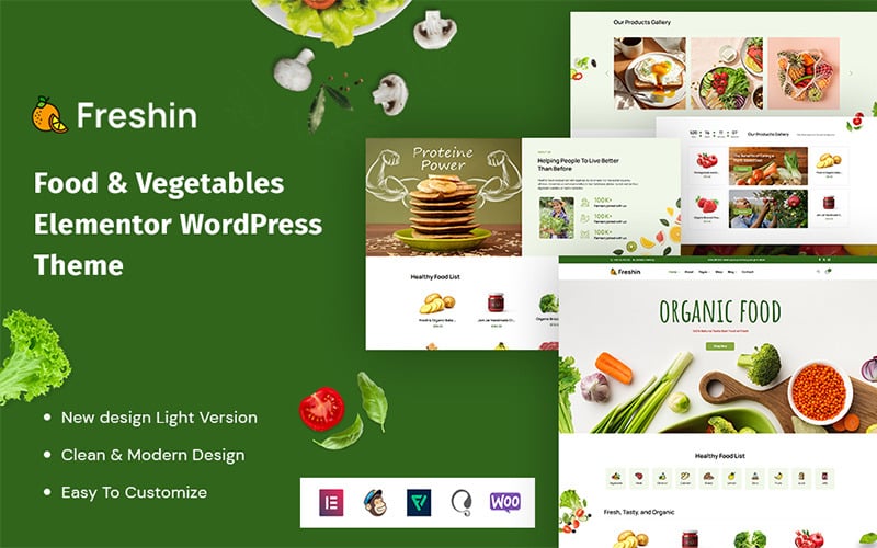 Freshin - Tema WordPress Elementor para Alimentos e Vegetais