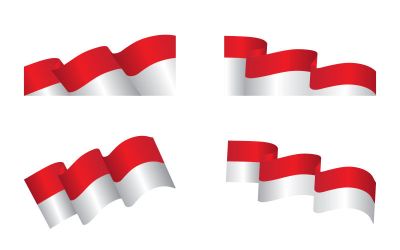 Modelo de design de ilustração vetorial da bandeira da Indonésia v.2