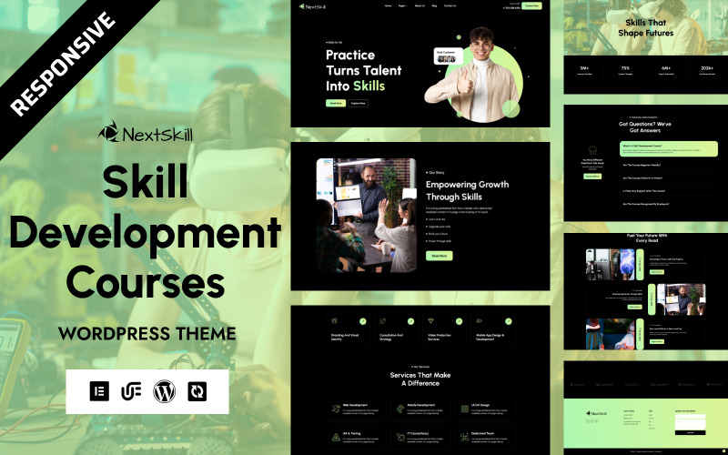 NextSkill - Курси кар'єрного та особистісного зростання WordPress Elementor тема