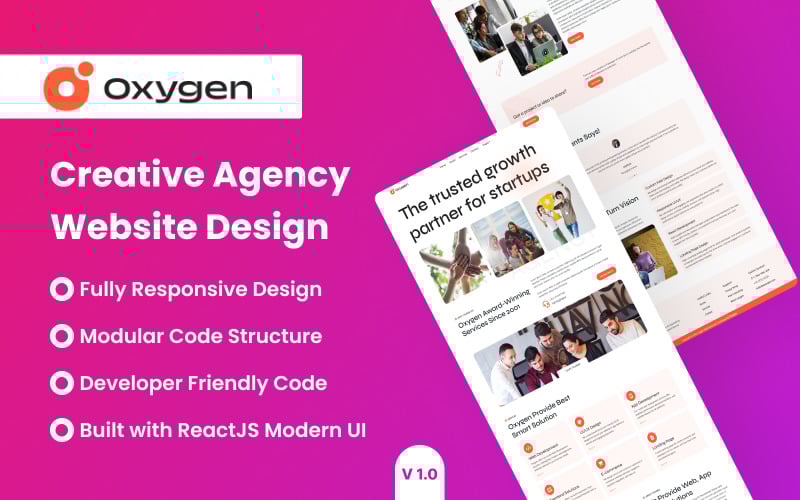 Oxygen - ReactJS Creative Agency Website Template