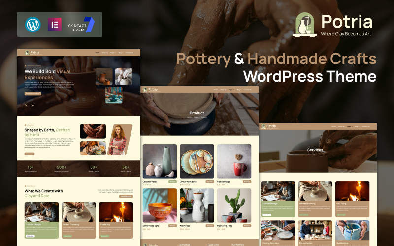 Potria – тема WordPress для гончарства та ремесел ручної роботи