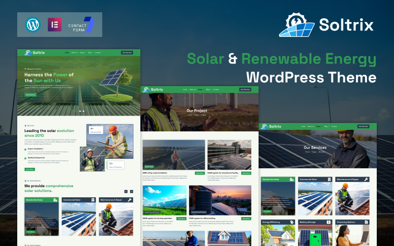 Soltrix – тема WordPress для сонячної та відновлюваної енергії