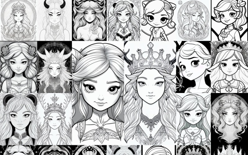 Verzauberte Prinzessinnen-Porträtsammlung – 24 einzigartige Designs