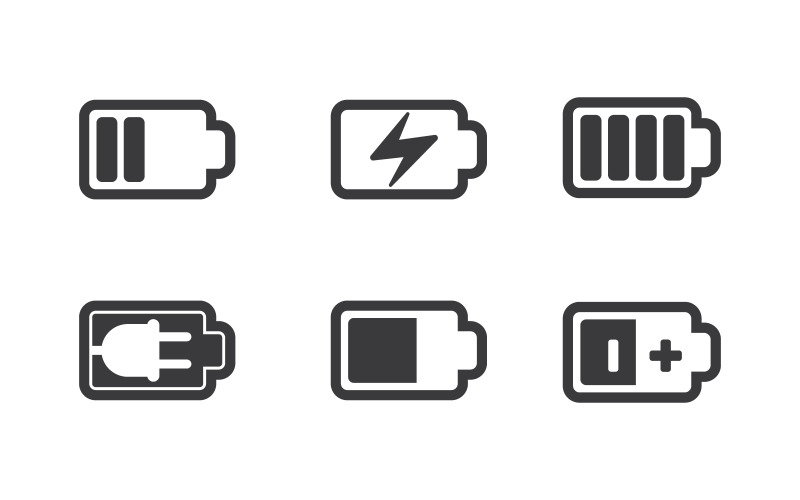 Batterij-energie vectorpictogram illustratiesjabloon v.1