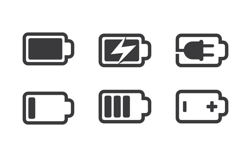 Batterij-energie vectorpictogram illustratiesjabloon v.2
