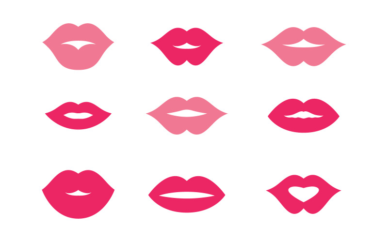 Lippen-Symbol, Vektorgrafik-Design-Vorlage v.5