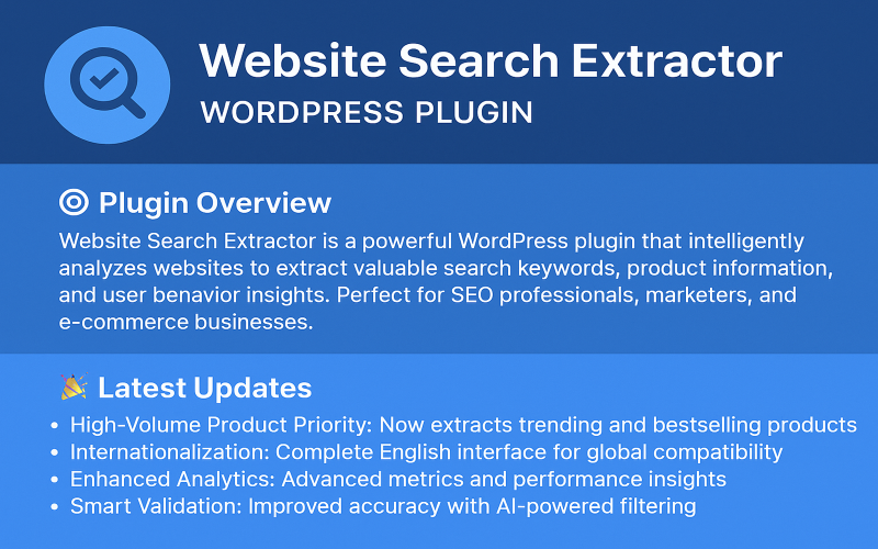 Plugin WordPress d'extraction de recherche de site Web