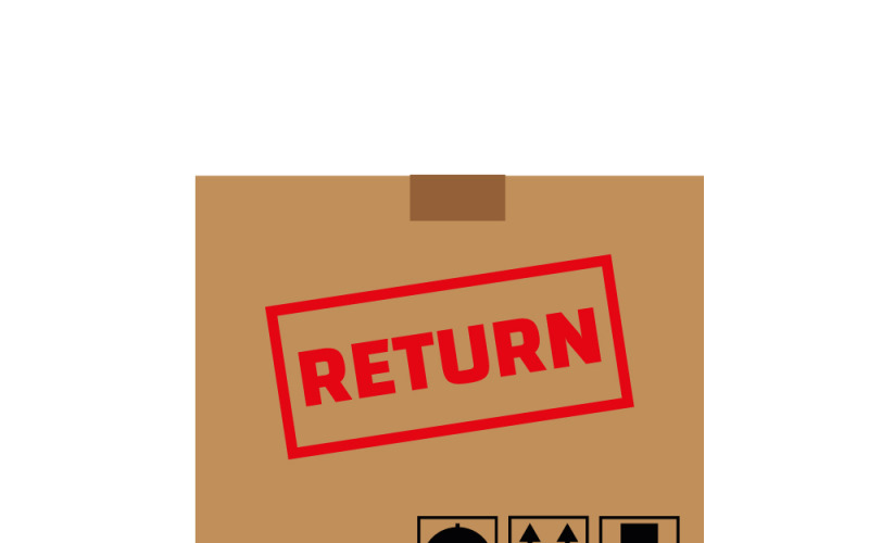 Zurückgegebene Paketlieferungsbox Konzept Illustration