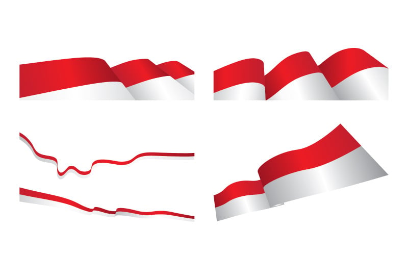 Szablon projektu ilustracji wektorowej flagi Indonezji w wersji 4