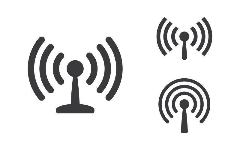 Wifi internetanslutning koncept ikon logotyp illustration design v1.3
