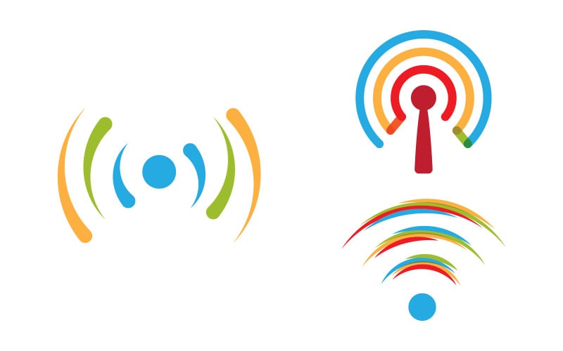 Wifi internetové připojení koncept ikony loga ilustrace design v1.5