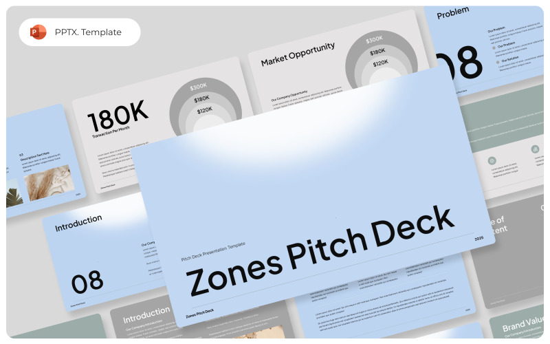 Zónák Pitch Deck PowerPoint sablon