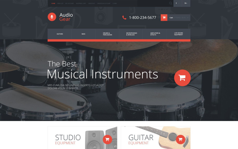 Audiogear Shop OpenCart-sjabloon