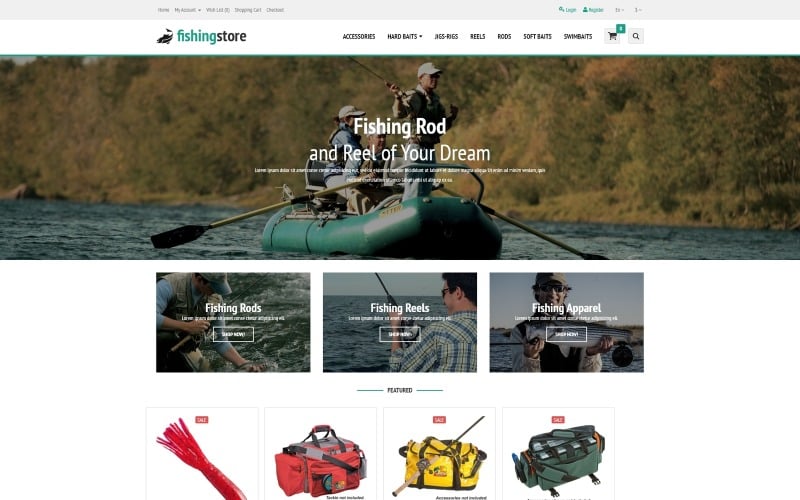 Fishing Supplies OpenCart Template