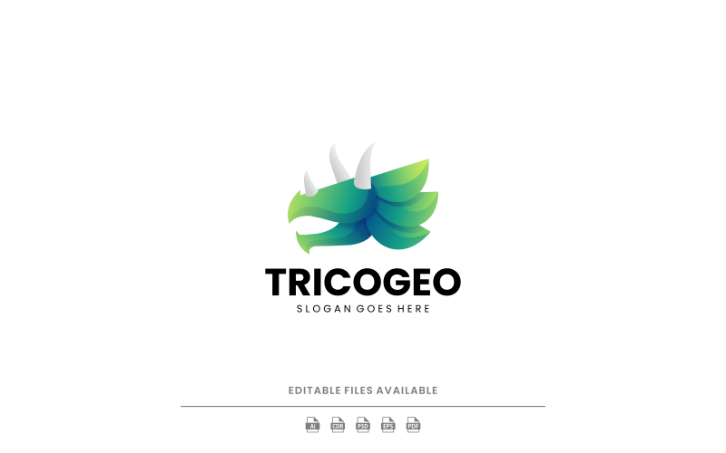 Conception de logo Triceratop moderne et dégradé