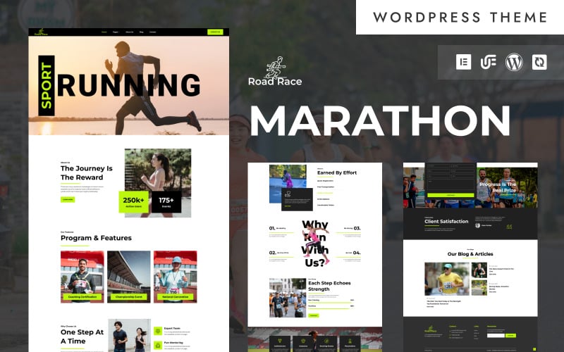 Corrida de Rua - Tema WordPress Elementor para Maratona e Eventos Esportivos