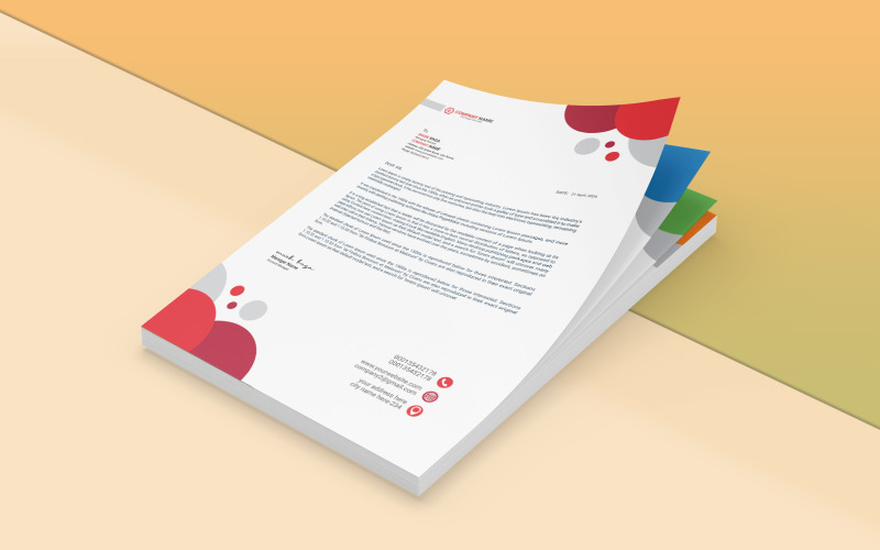 Creatieve briefhoofdsjabloon, eenvoudig briefhoofdontwerp
