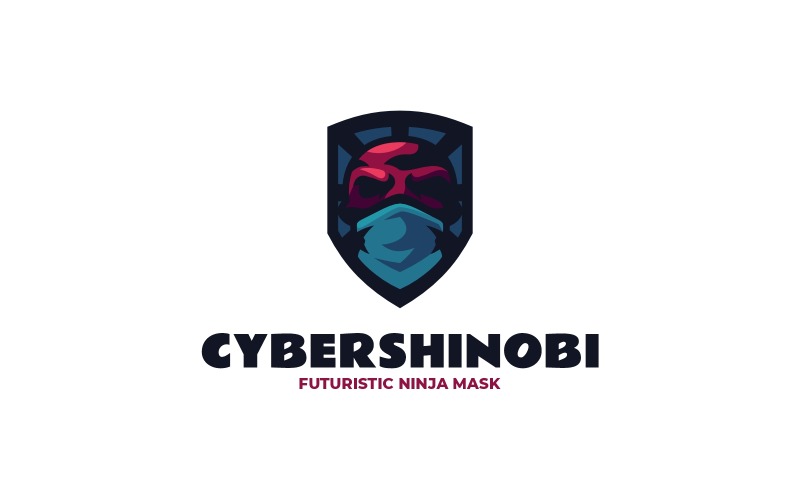 Дизайн логотипа талисмана Cyber Shinobi