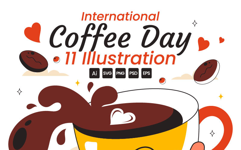 11 Illustrazione della giornata internazionale del caffè
