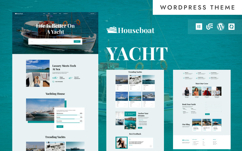 Плавучий будинок - тема WordPress Elementor для круїзів на яхті та розкішних човнів