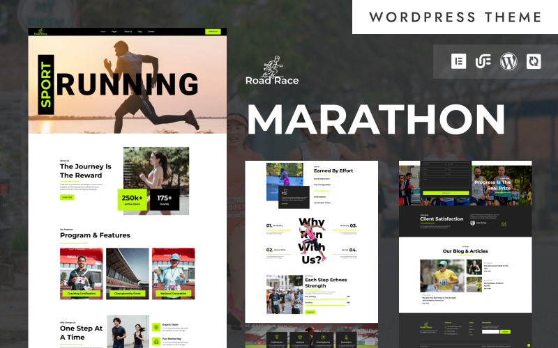 Шоссейная гонка — тема WordPress Elementor для марафона и спортивных мероприятий