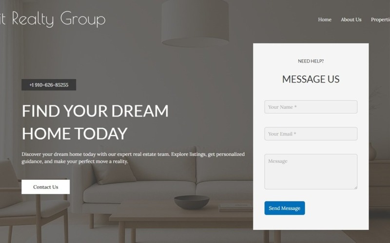 WordPress-baserad webbplatsmall för fastighetsbyråer