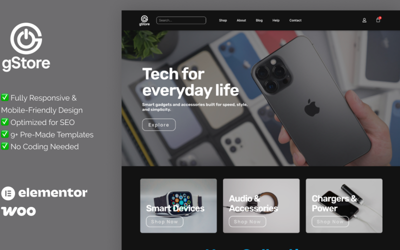 Zestaw szablonów Gstore Elementor dla sklepu