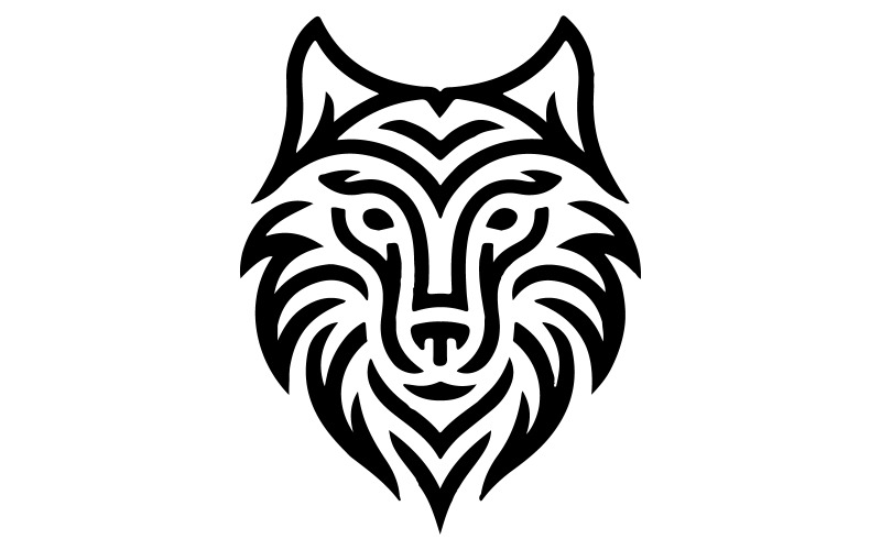 Ein Logo-Design mit einem stilisierten WOLFSkopf