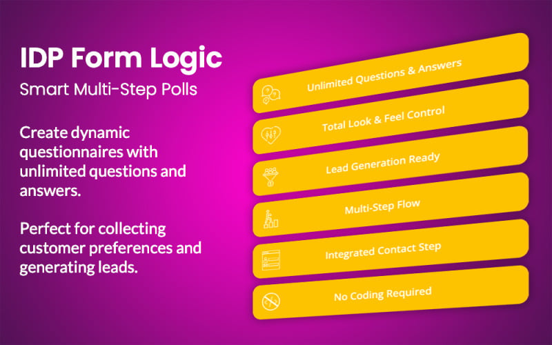 IDP Form Logic – WordPress 智能投票和多步骤调查生成器