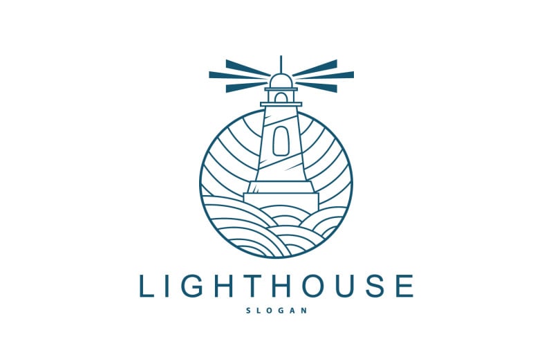 Logo de phare, vecteur de balise moderne V3
