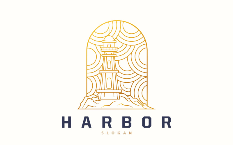 Logo latarni morskiej Beacon Vector Modern V8