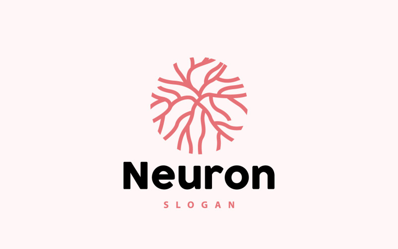 Neuron Logo Nerve Seaweed Vector Abstrakcja V11