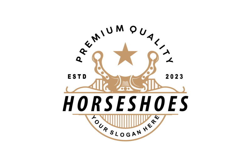 Simple Horseshoe Logo Western Cowboy V3