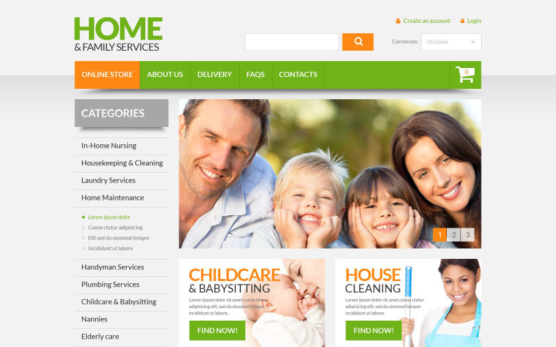 Home Family Services Modello VirtueMart