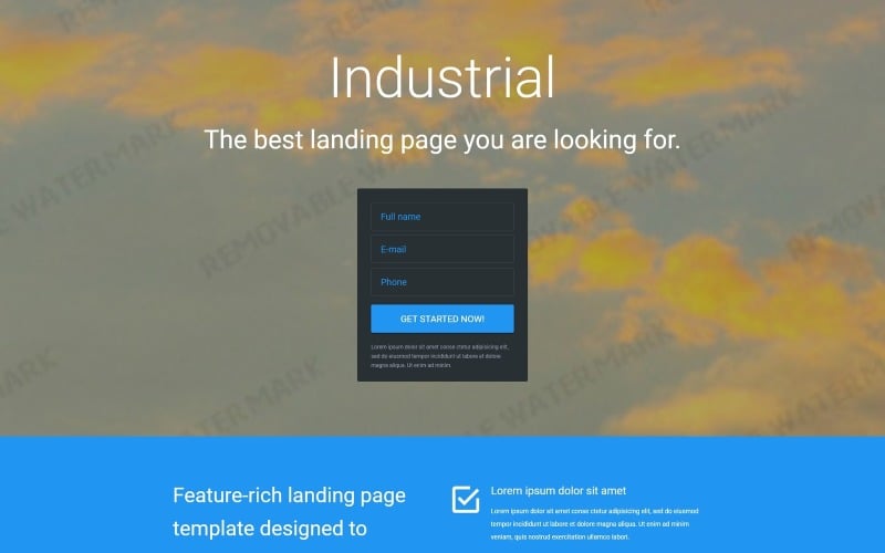 Industrial Responsive Landing Page Template