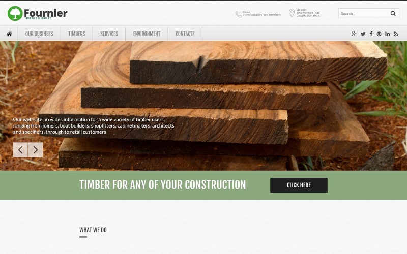 Modèle de site Web de la société de vente de bois