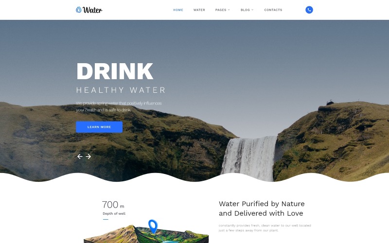 Water Multipage HTML5 Website-sjabloon