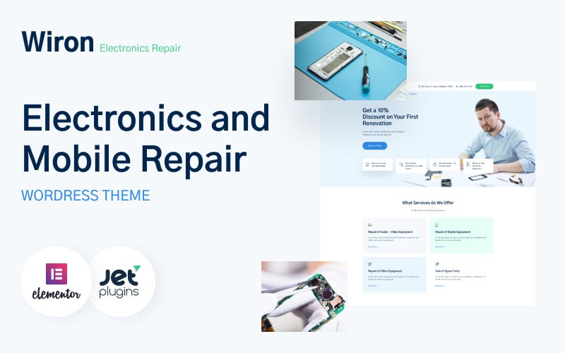 Wiron - Electronics and Mobile Repair Template WordPress Theme