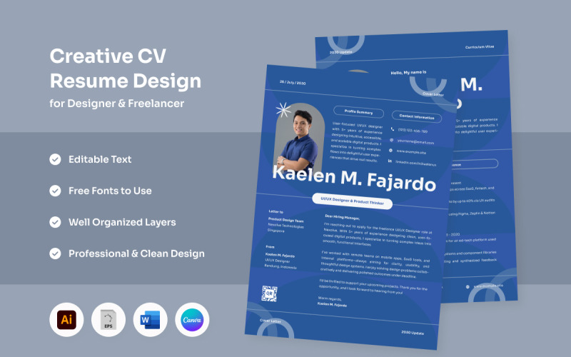 CV élégant pour designers modernes