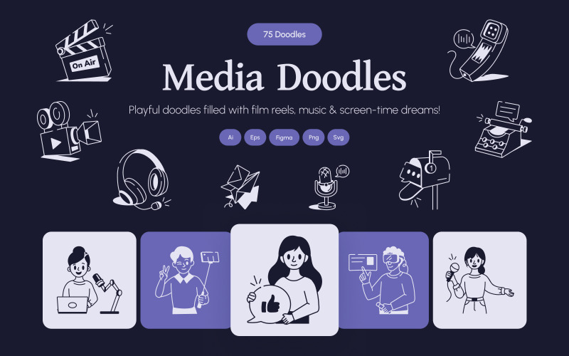 Moderne media tekenset