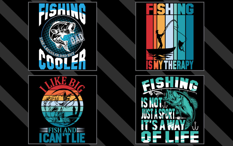 Fantastico design per maglietta con pacchetto di pesca