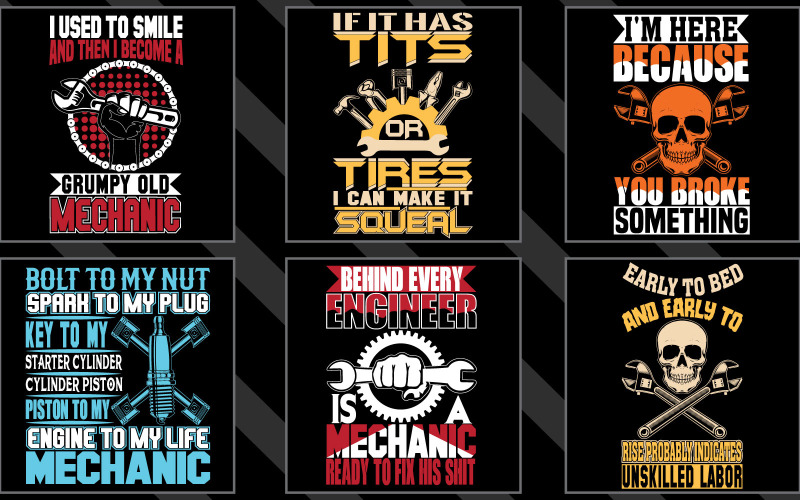 Geweldig mechanisch bundel t-shirtontwerp