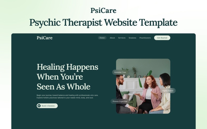 Psicare – Plantilla premium de Elementor para terapeutas psíquicos