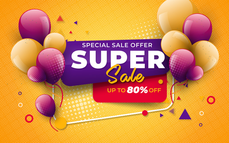 Realistischer Verkauf Gold Rot und Rosa Premium-Hintergrund mit glänzenden schönen Luftballons Super Sale Vektor