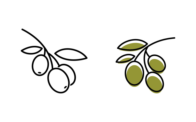 Logo vectoriel de feuille d'huile d'olive, illustration, conception v3.4