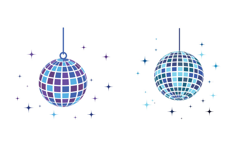 Plantilla de diseño de ilustración de icono vectorial de fiesta de bola de discoteca v3.2